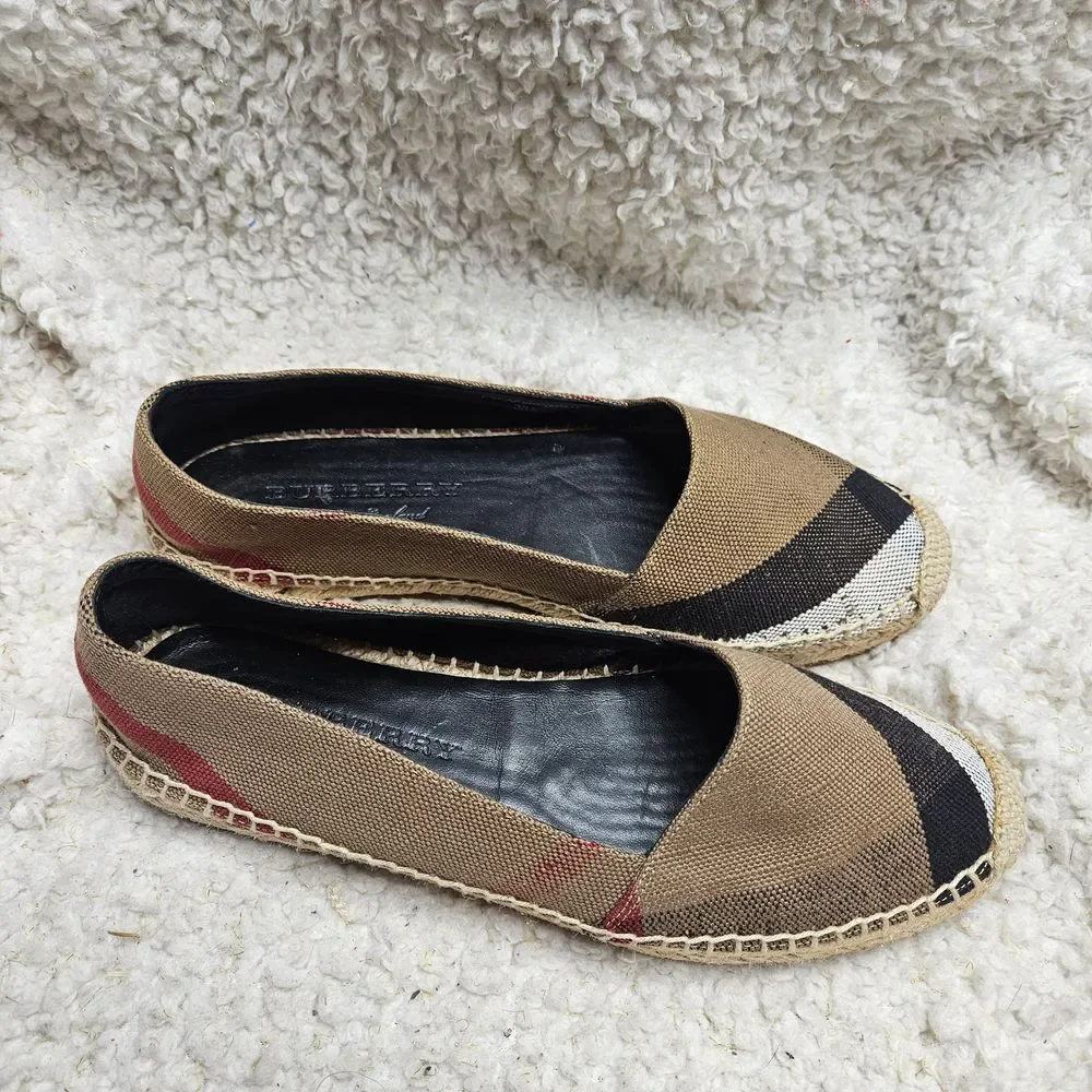 Burberry Hodgeson Check‎ Espadrille Flats size 38.5 - Picture 2 of 10